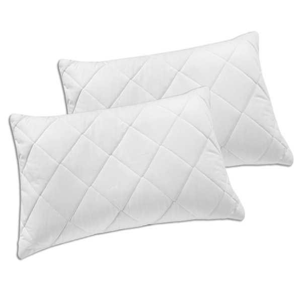 Symple Stuff Quilted Pillow Pair Hollowfibre Filling Firm & Reviews
